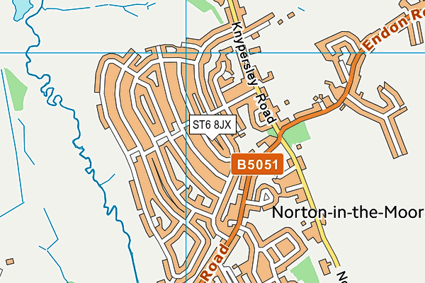 ST6 8JX map - OS VectorMap District (Ordnance Survey)