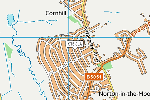 ST6 8LA map - OS VectorMap District (Ordnance Survey)