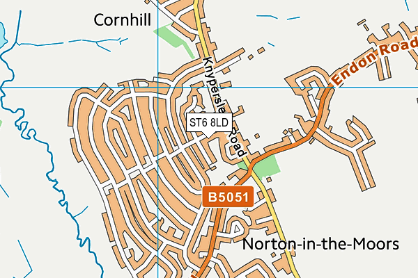 ST6 8LD map - OS VectorMap District (Ordnance Survey)