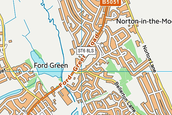 ST6 8LS map - OS VectorMap District (Ordnance Survey)