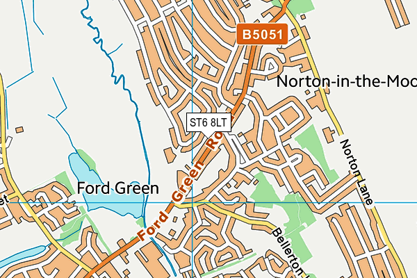 ST6 8LT map - OS VectorMap District (Ordnance Survey)