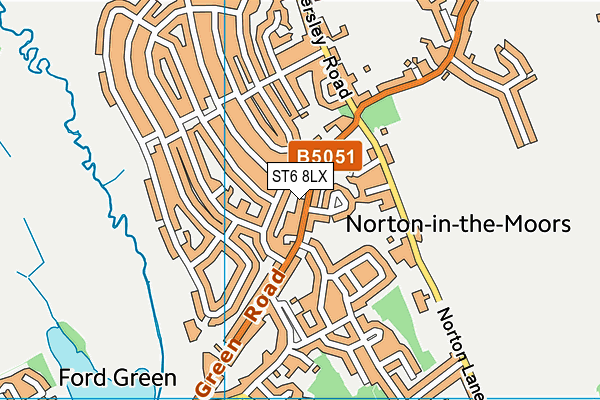 ST6 8LX map - OS VectorMap District (Ordnance Survey)