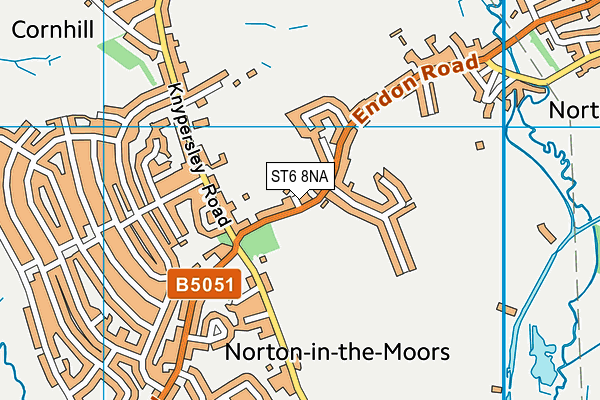 ST6 8NA map - OS VectorMap District (Ordnance Survey)