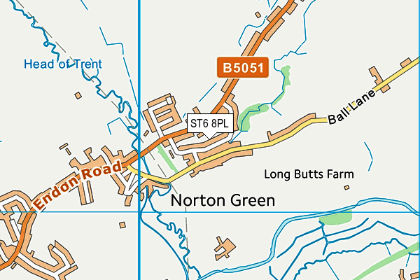 ST6 8PL map - OS VectorMap District (Ordnance Survey)