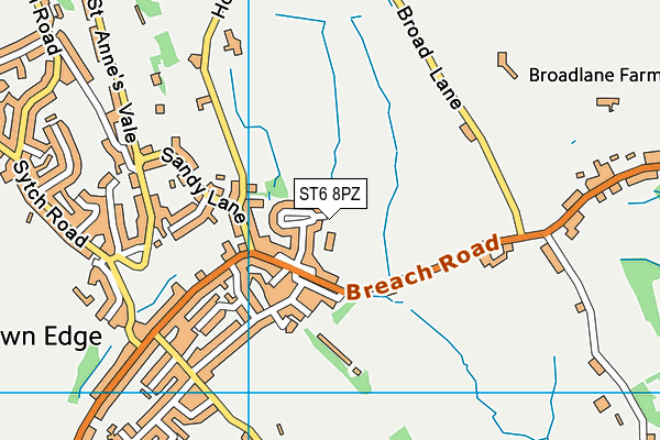 ST6 8PZ map - OS VectorMap District (Ordnance Survey)