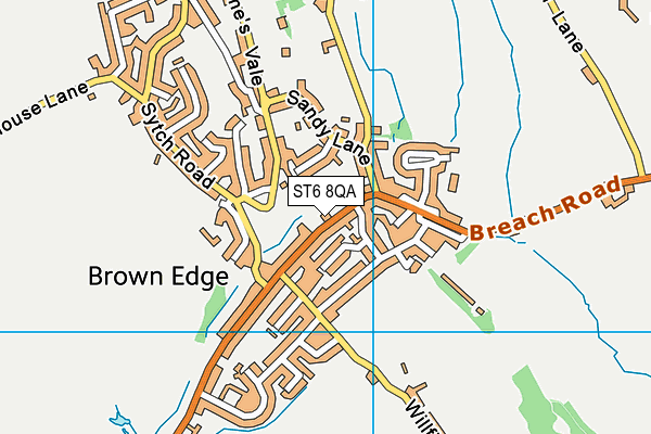 Brown Edge Park map (ST6 8QA) - OS VectorMap District (Ordnance Survey)
