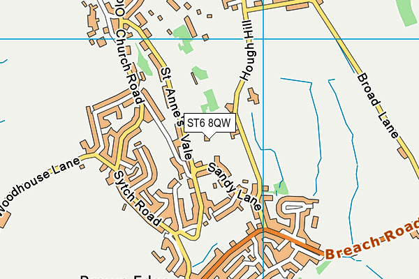 ST6 8QW map - OS VectorMap District (Ordnance Survey)