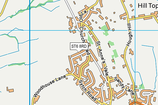 ST6 8RD map - OS VectorMap District (Ordnance Survey)