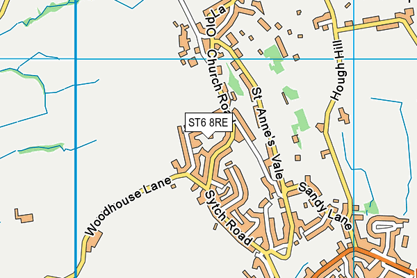 ST6 8RE map - OS VectorMap District (Ordnance Survey)