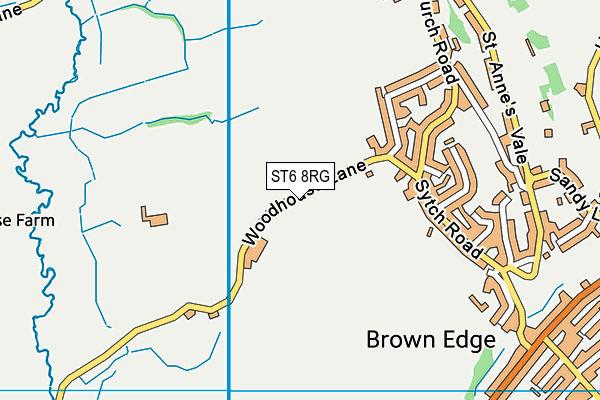 ST6 8RG map - OS VectorMap District (Ordnance Survey)