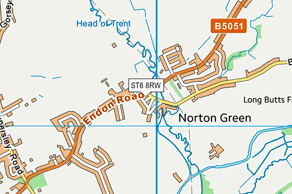 ST6 8RW map - OS VectorMap District (Ordnance Survey)