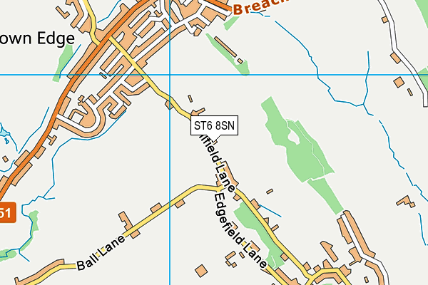 ST6 8SN map - OS VectorMap District (Ordnance Survey)