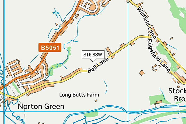 ST6 8SW map - OS VectorMap District (Ordnance Survey)