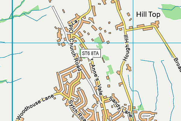 ST6 8TA map - OS VectorMap District (Ordnance Survey)