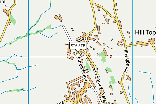 ST6 8TB map - OS VectorMap District (Ordnance Survey)