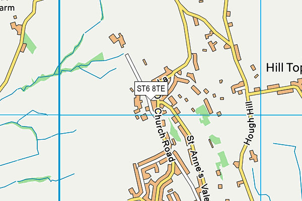 ST6 8TE map - OS VectorMap District (Ordnance Survey)