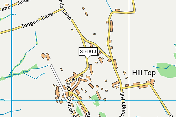 ST6 8TJ map - OS VectorMap District (Ordnance Survey)