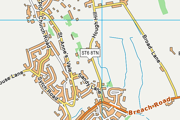 ST6 8TN map - OS VectorMap District (Ordnance Survey)