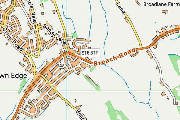 ST6 8TP map - OS VectorMap District (Ordnance Survey)