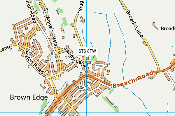 ST6 8TW map - OS VectorMap District (Ordnance Survey)