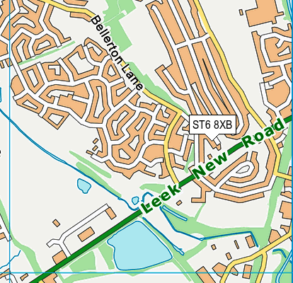 ST6 8XB map - OS VectorMap District (Ordnance Survey)