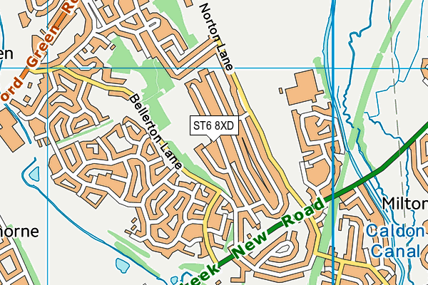 ST6 8XD map - OS VectorMap District (Ordnance Survey)