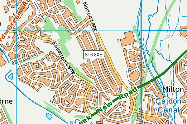 ST6 8XE map - OS VectorMap District (Ordnance Survey)