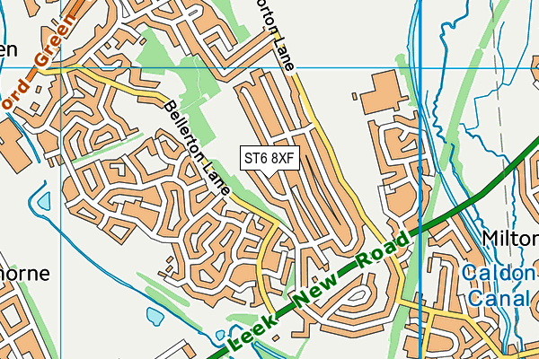 ST6 8XF map - OS VectorMap District (Ordnance Survey)