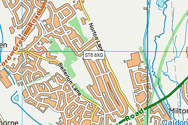 ST6 8XG map - OS VectorMap District (Ordnance Survey)