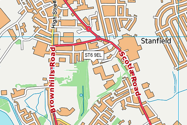 ST6 9EL map - OS VectorMap District (Ordnance Survey)