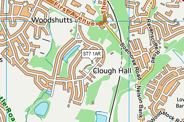 ST7 1AR map - OS VectorMap District (Ordnance Survey)