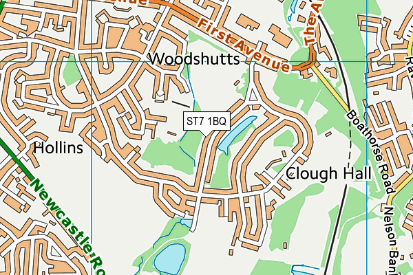 Clough Hall Park map (ST7 1BQ) - OS VectorMap District (Ordnance Survey)