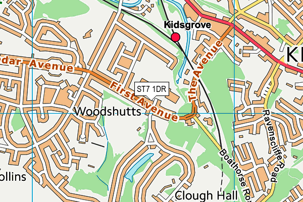 Kidsgrove Sports Centre map (ST7 1DR) - OS VectorMap District (Ordnance Survey)