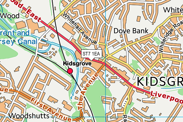 Map of KIDSGROVE TOWN CENTRE COMMUNITY INTEREST COMPANY at district scale