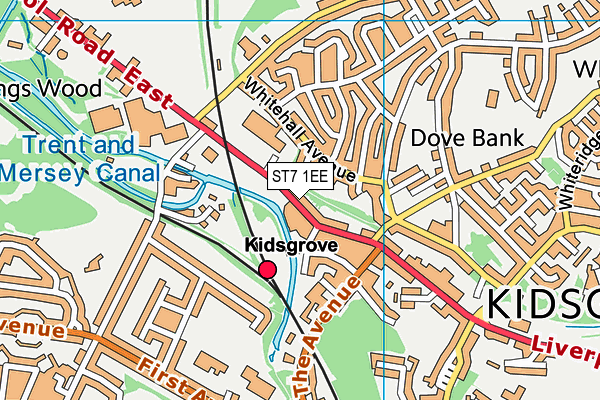 ST7 1EE map - OS VectorMap District (Ordnance Survey)