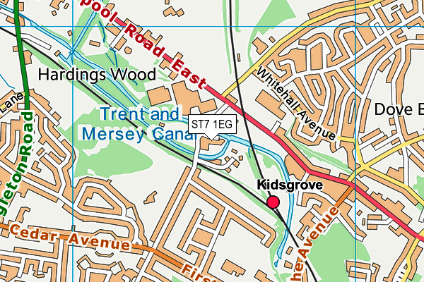 ST7 1EG map - OS VectorMap District (Ordnance Survey)