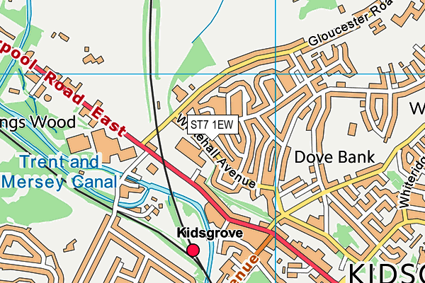 ST7 1EW map - OS VectorMap District (Ordnance Survey)