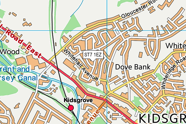 ST7 1EZ map - OS VectorMap District (Ordnance Survey)