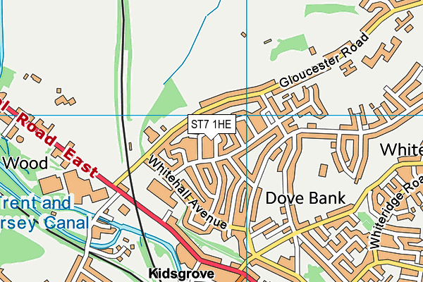 ST7 1HE map - OS VectorMap District (Ordnance Survey)