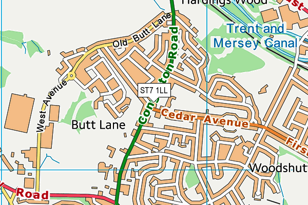 Map of BUTT LANE HEALTHCARE LIMITED at district scale