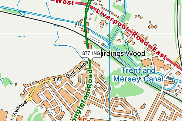 ST7 1NG map - OS VectorMap District (Ordnance Survey)