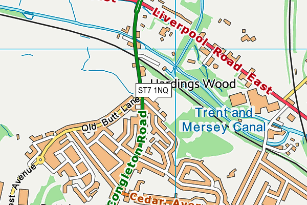 ST7 1NQ map - OS VectorMap District (Ordnance Survey)