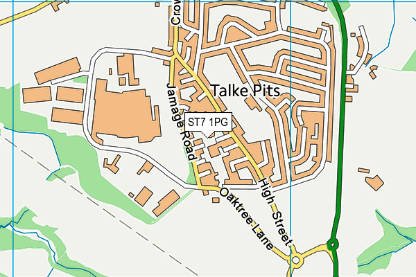 ST7 1PG map - OS VectorMap District (Ordnance Survey)