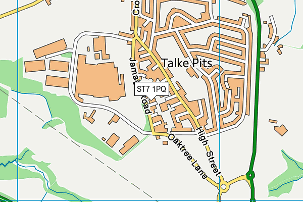 ST7 1PQ map - OS VectorMap District (Ordnance Survey)