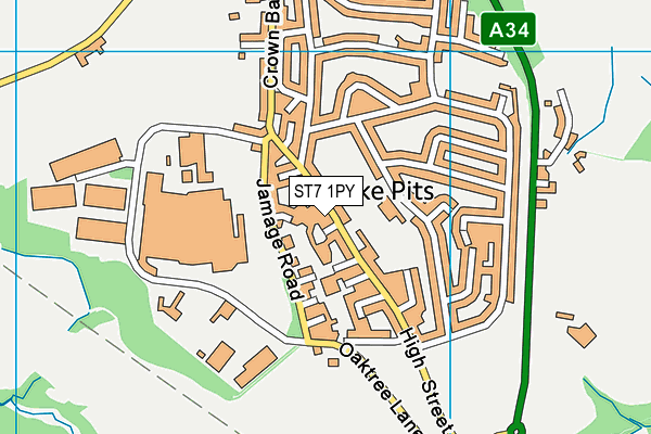 ST7 1PY map - OS VectorMap District (Ordnance Survey)