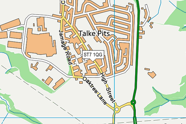 ST7 1QG map - OS VectorMap District (Ordnance Survey)