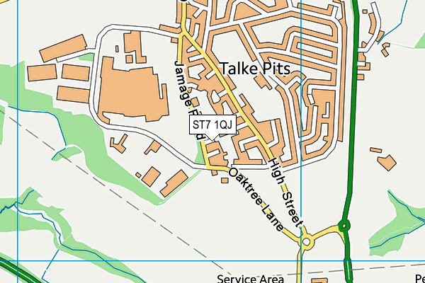 ST7 1QJ map - OS VectorMap District (Ordnance Survey)