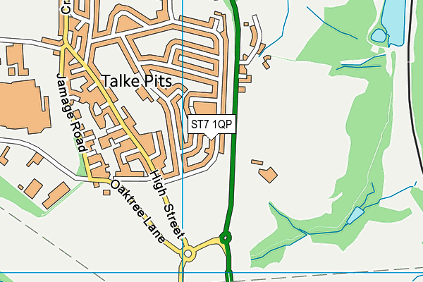 ST7 1QP map - OS VectorMap District (Ordnance Survey)