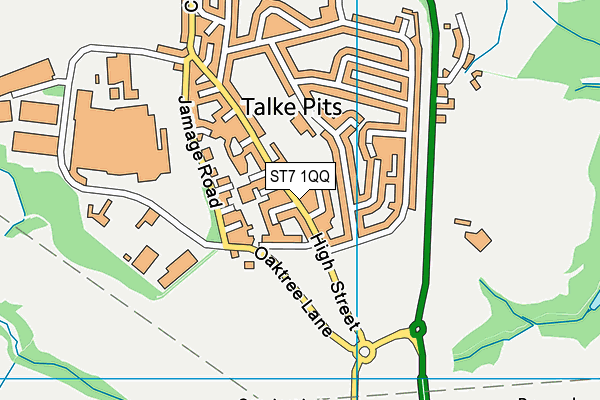 ST7 1QQ map - OS VectorMap District (Ordnance Survey)