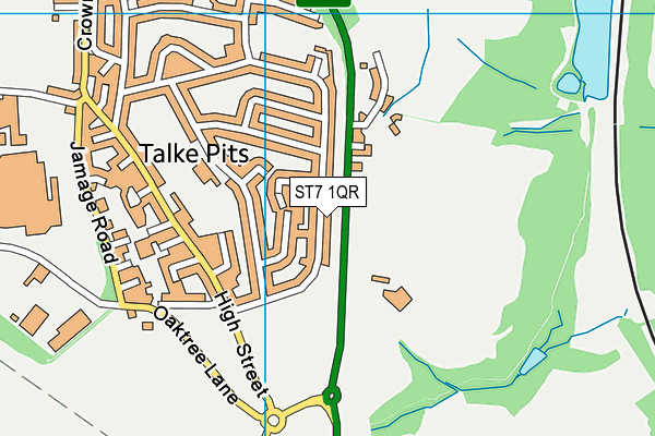 ST7 1QR map - OS VectorMap District (Ordnance Survey)